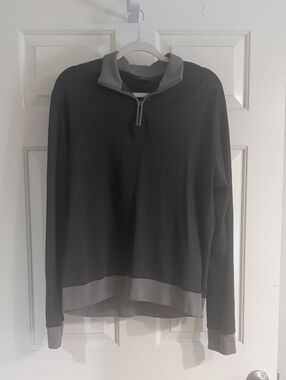 Jeff Men's Charcoal Gray Half-Zip Pullover Sweater Size Large